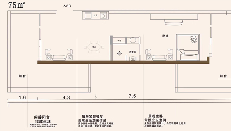 03户型1房1厨1卫2阳台